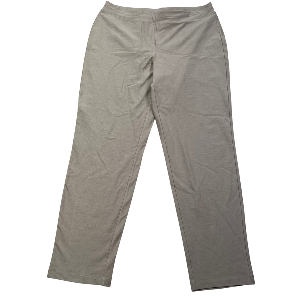 Eileen Fisher Washable Women's Medium Tan Crepe Ankle Pants Viscose Stretch